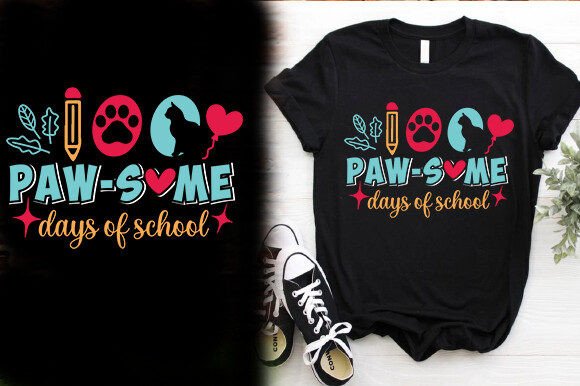 100 Pawsome Days T-Shirt Design Graphics Review