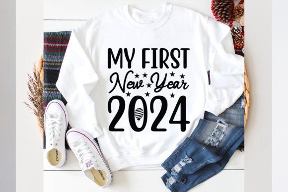 My First New Year 2024 Graphics for T-Shirt Designs