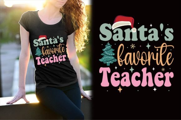 Santa s Favorite Teacher Retro Design