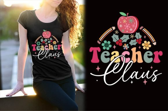 Teacher Claus Christmas Retro T-Shirt & Graphics Review