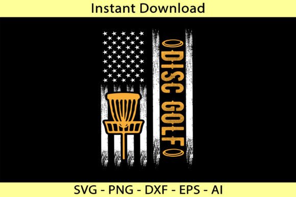 USA Flag Disc Golf Graphics for T-Shirt Designs
