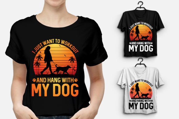 Workout with My Dog Graphics for T-Shirt Designs
